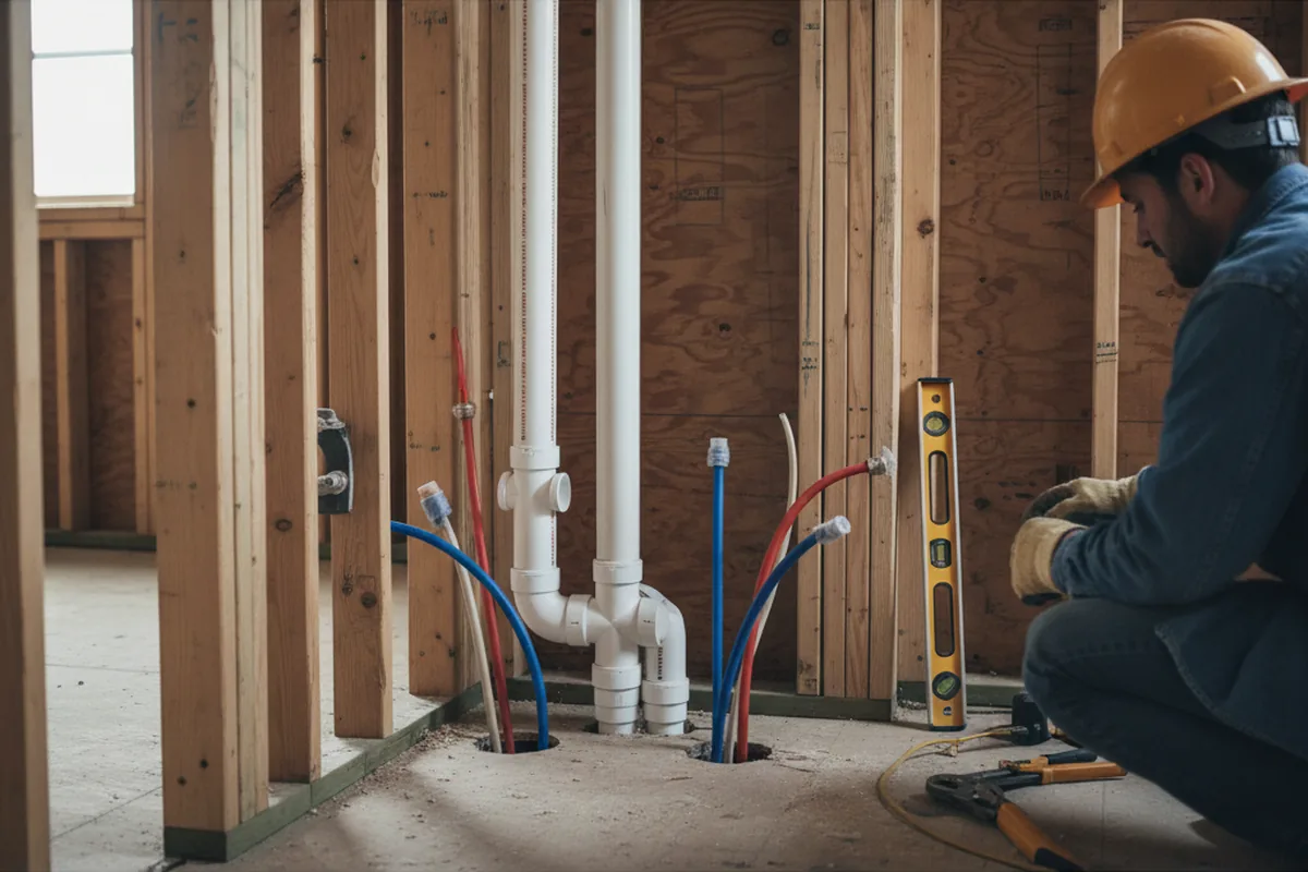 Drain and supply rough-in during Drain Cleaning in West Monroe